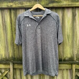 Under Armour Heatgear Performance Polo Shirt Loose Fit Heather Gray Golf Size XL